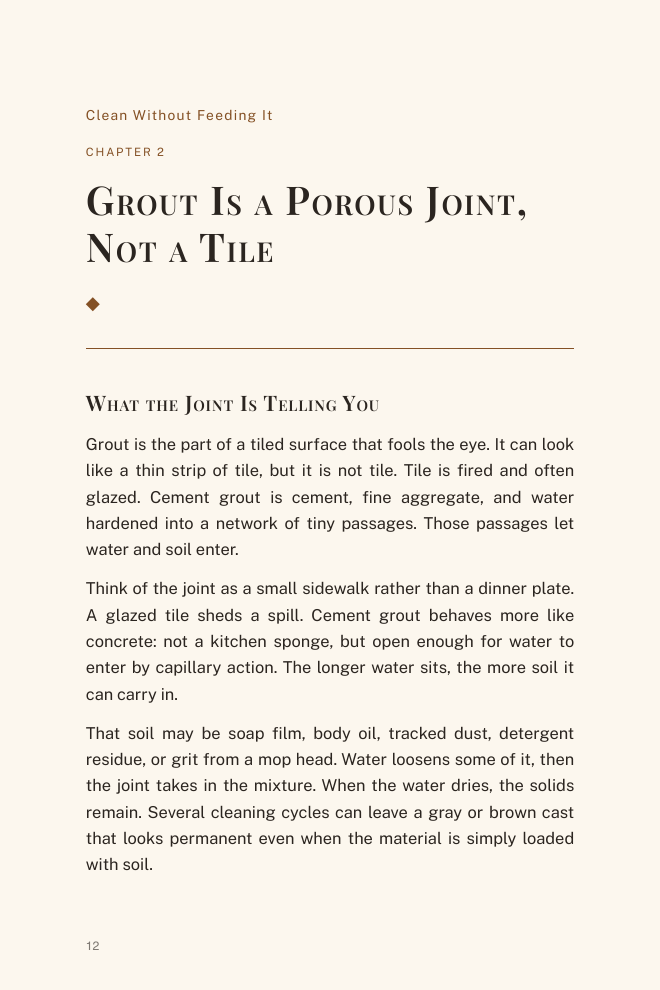 Page 12 — Grout Is a Porous Joint, Not a Tile